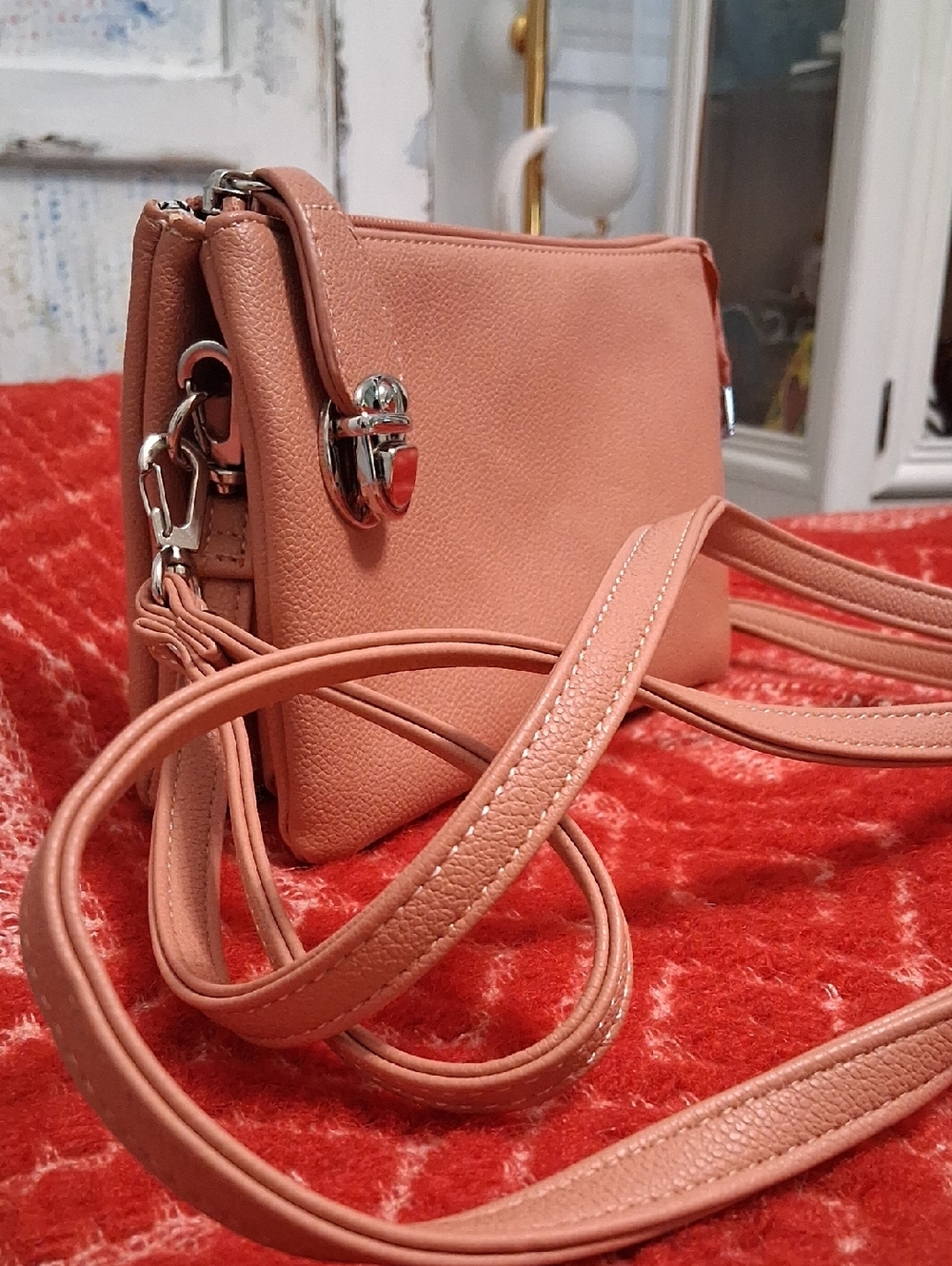 Women's Crossbody Bag in Coral Pink - Sleek Everyday Carry